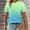 Green, variant on Ussuma Gradient Color Pullover Blouse for Women Loose Short Sleeve Women's Top Colourfulcasual Party Picnic