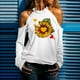 thumbnail image 2 of Camisetas divertidas para mujer, camisetas con hombros descubiertos, camisetas de manga larga de Color sólido, camisas holgadas, blusas, camisetas Pompotops gfhjh18437, 2 of 6