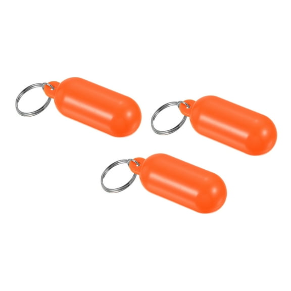Uxcell Floating Keychain, 3 Pack Plastic Key Float Buoyant Keyrings for Boating Water Sports, Orange
