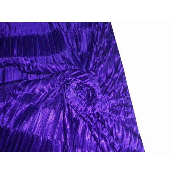 Satin boomerang pleated fabric 58" wide available in 4 colors PURPLE /BLACK /NAVY and BLUE