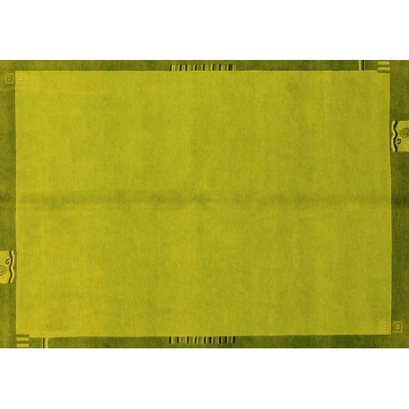 Ahgly Company Indoor Rectangle Abstract Yellow Modern Area Rugs, 2' x 3'