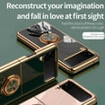 thumbnail image 5 of Decase for Samsung Galaxy Z Flip 4 Case, Luxury Plating Phone Case with Ring Holder Stand,Support Magnetic Car Mount, Slim Fit Protective Cover for Galaxy Z Flip 4 5G,Purple, 5 of 6