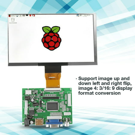 Hilitand 7 inch LCD TFT Display 1024*600 HDMI VGA Monitor Screen Kit for Raspberry Pi 3/2, LCD driver board, LCD Controller Board