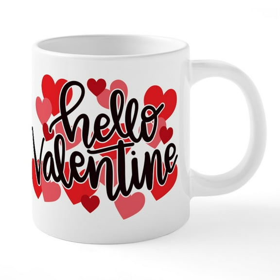 CafePress - Hello Valentine - 20 Oz White Ceramic Mega Mug