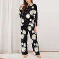 thumbnail image 2 of Balery Daisies Flowers Conjunto de Pijama con Estampado para Mujer, Conjunto de Dos Piezas con Manga Larga, Ropa de Dormir Suave con Bolsillos, Pijamas Cómodos-Large, 2 of 7