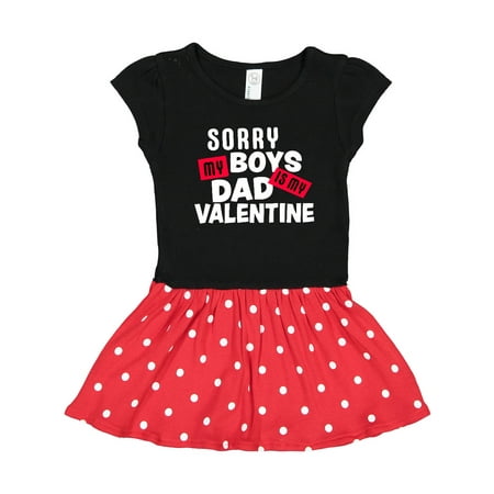 

Inktastic Sorry Boys My Dad is My Valentine Gift Toddler Girl Dress