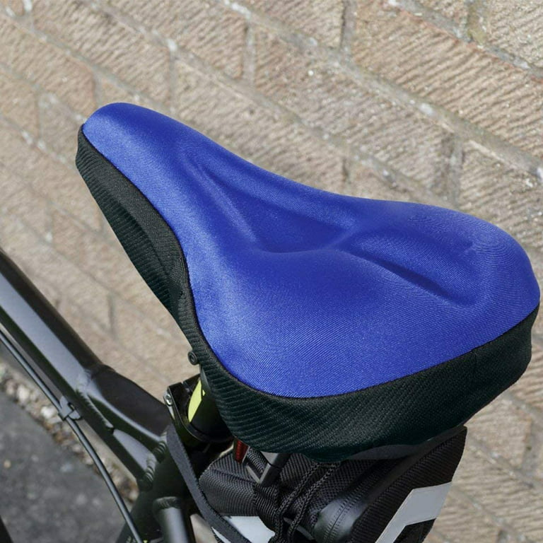 Elbourn Bike Seat Cover-Soft Bike Cushion Seat Cover with Water&Dust  Resistant Cover for Women Men(2PCS,Blue)