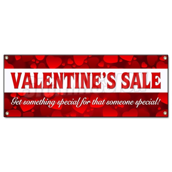 SignMission B-Valentines Day Sale Valentines Day Sale Banner Sign - Sale Holiday Valentine Discount Romantic Love