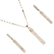 thumbnail image 4 of Conjunto de Collar y Pendientes Nikou Barra Vertical Aleación de Zinc Oro Galvanizado, 4 of 14