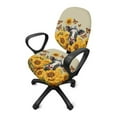 thumbnail image 2 of SCRAWLGOD Cow Sunflowers Butterfly 2 Pieces Comfy Office Chair Slipcover Breathable Split Computer Chair Slipcovers Easy to Remove Washable Boss Chair Covers for Home Decor, 2 of 7