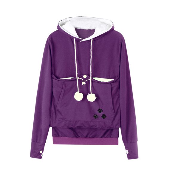 HNMKIU Sweatshirt for Women Pet Dog Cat Holder Coat Pouch Large Pocket Hoodie Top