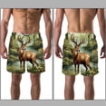 thumbnail image 3 of luoweisi Men's Beach Shorts Quick Dry Swim Trunks with Mesh Lining Jungle Elk L, 3 of 5