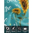 thumbnail image 7 of Teal Sunshine Sunflower Cloth Napkins Set of 4 Reusable Dinner Napkins, Pastoral Bees Farmhouse Floral Cocktail Napkin Washable Table Napkins for Wedding/Holiday Party/Baby Shower 20"x20", 7 of 7