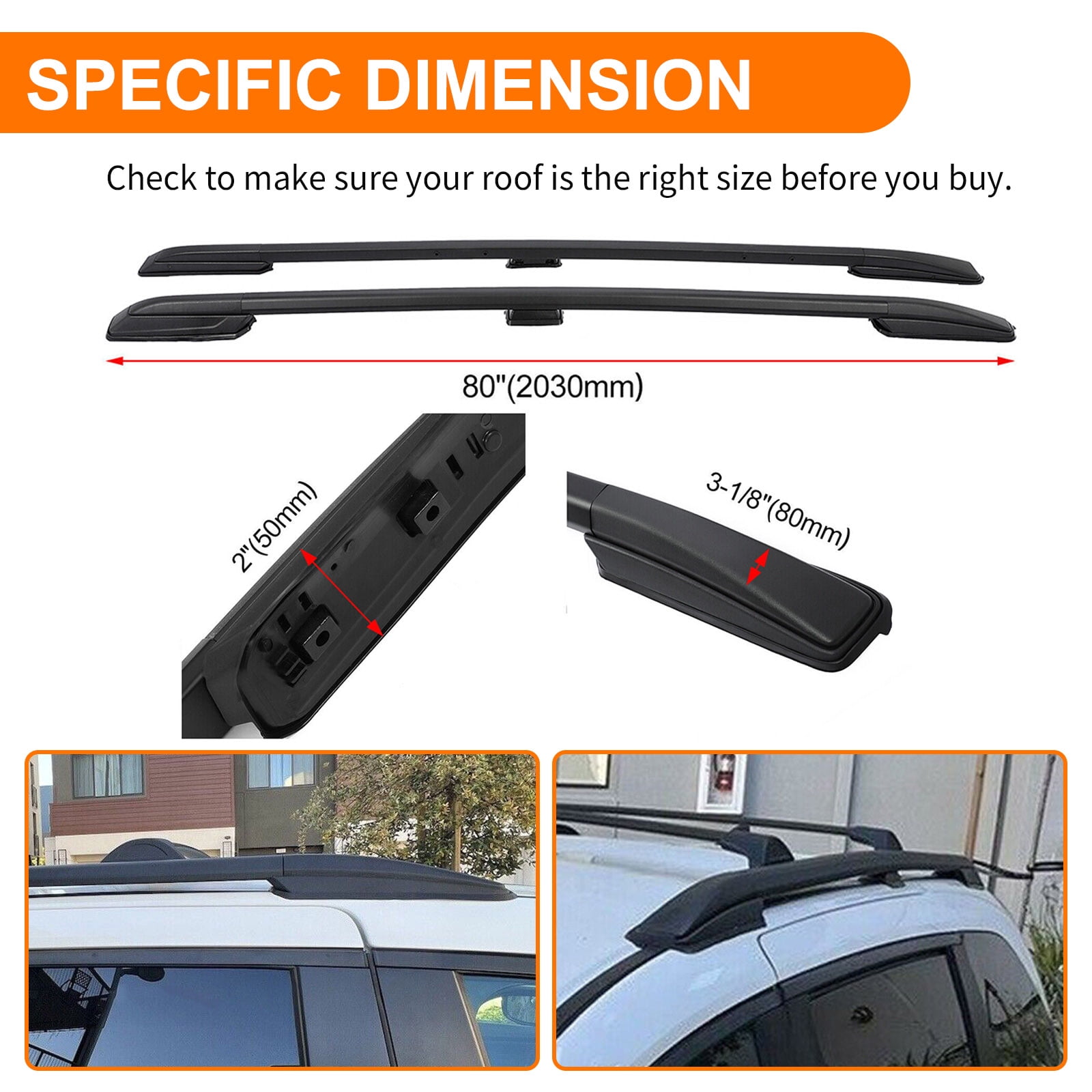 Kojem Roof Side Rail Rack Fit for 2018-2023 Honda Odyssey Aluminum Roof Rail Rack Cross Bars Rooftop Luggage Cargo Carrier Kayak Canoe