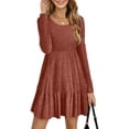 thumbnail image 5 of Sngxgn Women's Dress Long Sleeve Crewneck Dress(RD2,XL), 5 of 6