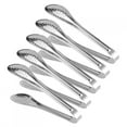 5Pack MultiUse Stainless Steel Food Tongs for Bread, Steak, Salad