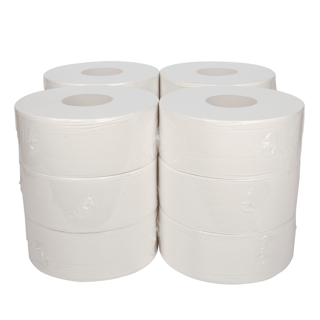 Karat 9 Inch 2 Ply Jumbo Roll Bathroom Toilet Paper, White (12 Pack)