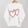thumbnail image 2 of mihongmao Valentine T Shirts for Women Round Neck Fall Printed Printed Hoodie Long Sleeved White L, 2 of 5