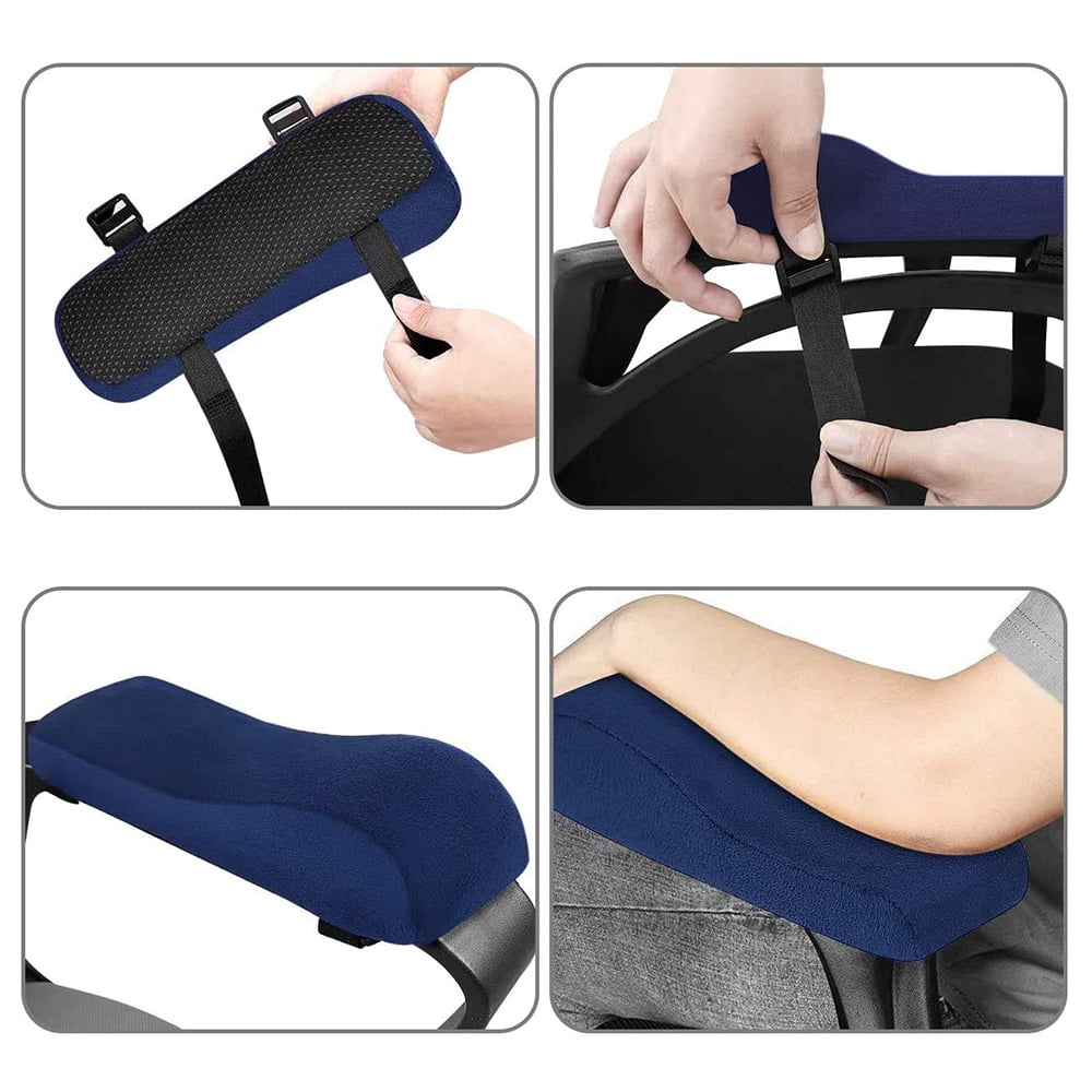 Everlasting Comfort Office Chair Arm Covers w/Cooling Gel Top Layer for Elbow, Forearm Support - FSA HSA Approved Memory Foam Armrest Cover Pads, Arm