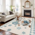 thumbnail image 3 of Blue Gnomes Area Rug 5x8 Washable Rug Non Slip Coffee Snowflake Winter Checkered Rustic Large Area Rug Soft Stainresistant Indoor Floor Carpet for Living Room Bedroom Home Office Dining Room Nursery, 3 of 8