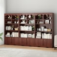 HOBLOC 5 Tier Bookshelf Bookcase with Doors, 63 in Tall Wooden