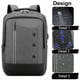 thumbnail image 3 of Mochila para portátil de viaje de negocios, bolsa para portátil con puerto de carga USB, gris oscuro, 3 of 6