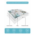 thumbnail image 4 of Quilts Queen Size Bedding Set, Teal Tulip Butterfly Reversible Summer Quilt 3 Pieces, Beige Turquoise Floral Blue Coastal Lightweight Bedspreads Coverlets with 2 Pillow Shams for All Seasons, 4 of 5