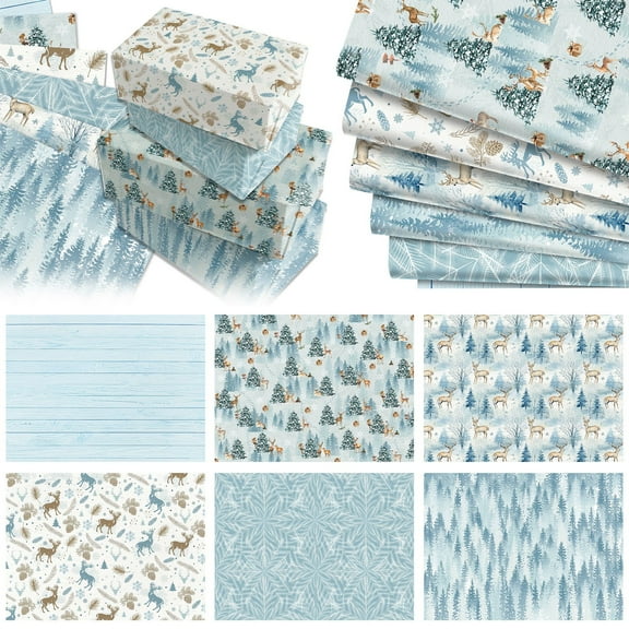 Winter Forest Christmas Gift Wrapping Paper/ 12 Sheet Wrapping Paper Wrap Paper Green Tree Craft Paper For Birthday Wedding Shower DIY Crafts Packing