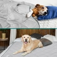 thumbnail image 2 of PetAmi Premium Cooling Dog Blanket | Lightweight Fluffy Pet Throw Blanket Bed Cover for Dogs, Cat, Puppies | Pet Blanket Furniture Protector Couch Sofa | Reversible Fuzzy Cozy | 90x90, Light Grey, 2 of 8