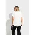 thumbnail image 4 of CASSIE LIZ Plus Size Shirts 3X Womens Summer White Polo Shirts V Neck Ladies Shirts with Collar Fashion Business Short Sleeve Collared Shirts Casual Loose Fit Spring Tops 3XL 22W 24W, 4 of 6