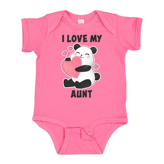 Inktastic I Love My Aunt with Panda Illustration Boys or Girls Baby Bodysuit