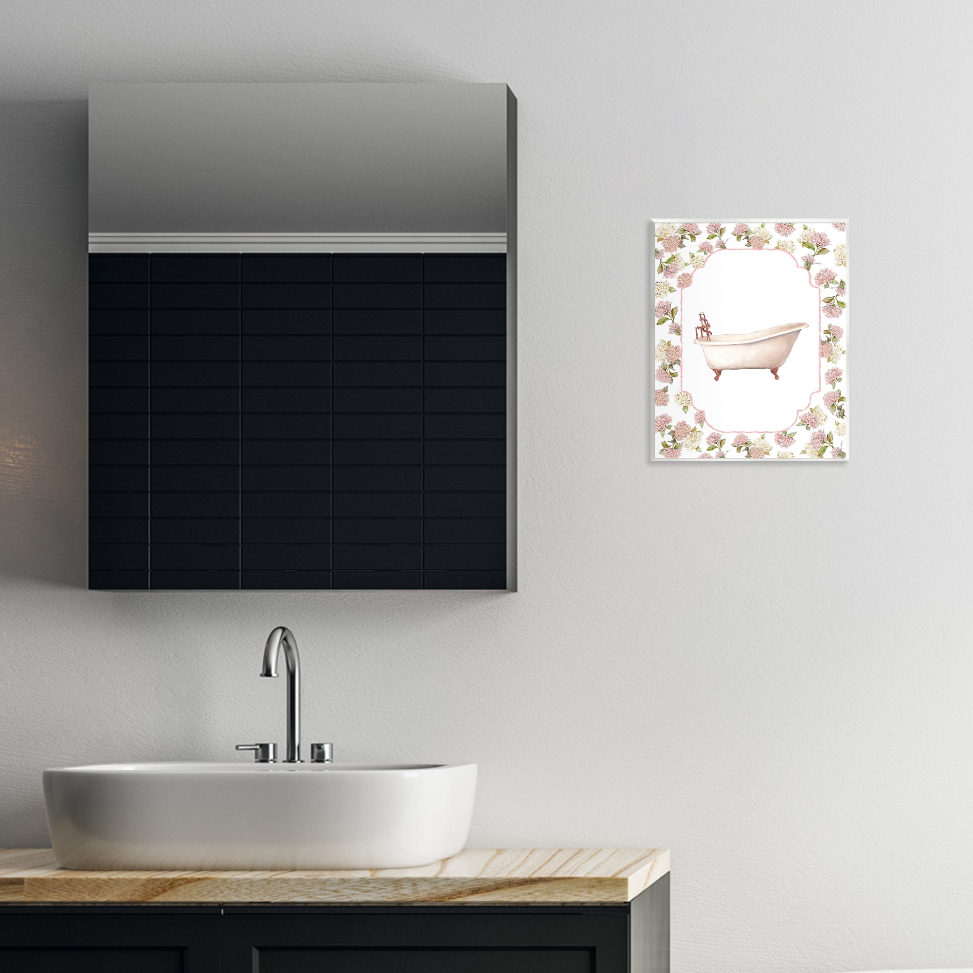 Stupell Industries Elegant Hydrangeas Bathtub Wall Plaque Art, design by Carol Robinson