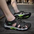 thumbnail image 4 of Domuza Mens Leather Sports Sandals Closed Toe Outdoor Athletic Walking Casual Sandals Water Shoes Summer Lightweight Hiking Sandals Black 9 (EU-43), 4 of 4