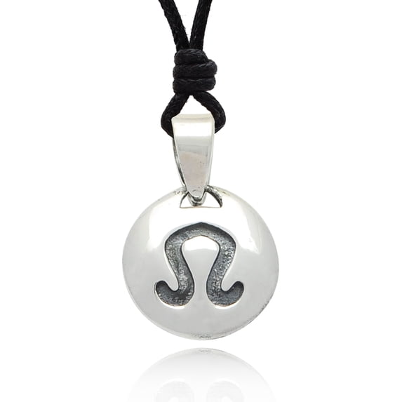 Stylish Leo Sign Zodiac Symbol Sterling Sliver Pendant Necklace Jewelry With Cotton Cord