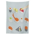 thumbnail image 3 of Ambesonne Sushi Tablecloth Rectangular Table Cover, Sea Food Dish, 52"x70", Multicolor, 3 of 4