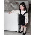 thumbnail image 3 of Spring Girls Baby Bow Straps Denim Dress 0-3Y Korean Style Baby Clothing Set Cute Toddler Skirt Optional Lantern Sleeve Blouse, 3 of 6
