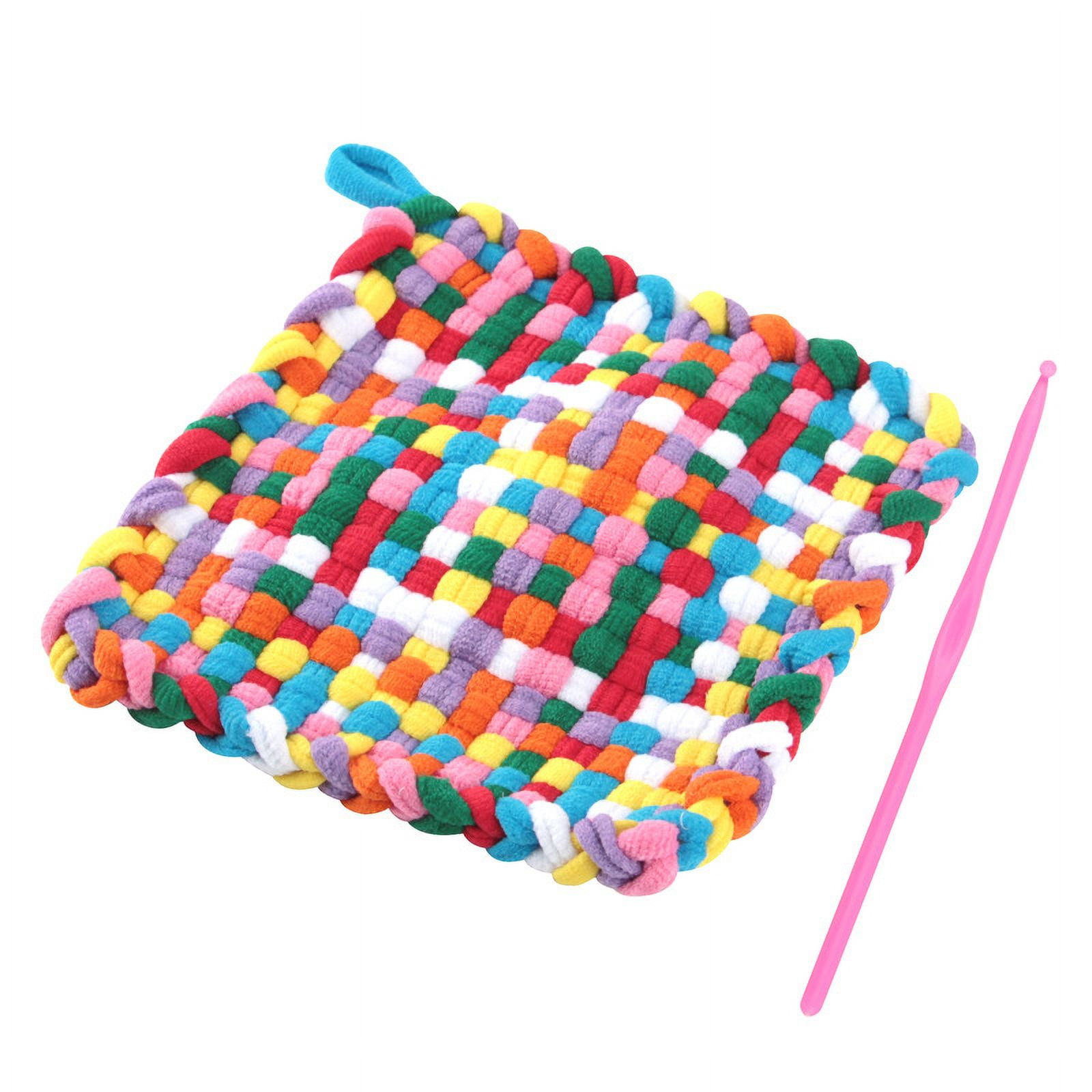 Weaving Loom Kit Toys for Kids and Adults, Potholder Loops Crafts for Girls Ages 6 7 8 9 10 11 12, 7" Pot Holder Loom Knitting Kits and Gifts for Kids and Beginners