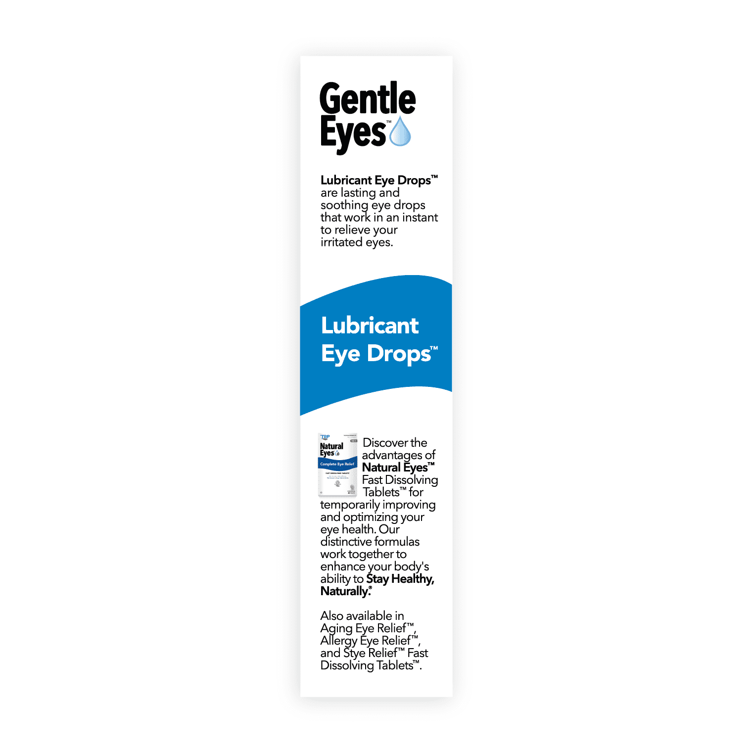 (3 pack) TRP Gentle Eyes Lubricant Eye Drops, Fast Long Lasting Relief, Moisturizing, 0.5 fl oz