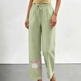 thumbnail image 4 of Summer Pants for Women,Women Pants Summer 2026 High Waist Comfy Solid Color Slacks Lightweight Casual Loose Trousers with Pockets, 4 of 5