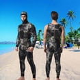 thumbnail image 3 of Traje de Neopreno para Hombre, Manga , 3 Mm, 2 Piezas, Traje de Baño, Traje de Deportes Acuáticos para Surfear - Camufje, S Sunnimix Traje de buceo para hombres, 3 of 8