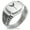 Silver, variant on Stainless Steel Rise of the Valkyrie CZ Ribbed Needle Stripe Pattern Biker Style Polished Ring