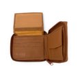 thumbnail image 2 of Empire Cove VIP Classic Genuine Leather Slim Bifold Wallets Zippered Flip Up ID Tan, 2 of 5