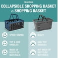 thumbnail image 4 of CleverMade Eco Collapsible Shopping Basket with Handles, 24L Stone, 3 Pack, 4 of 9