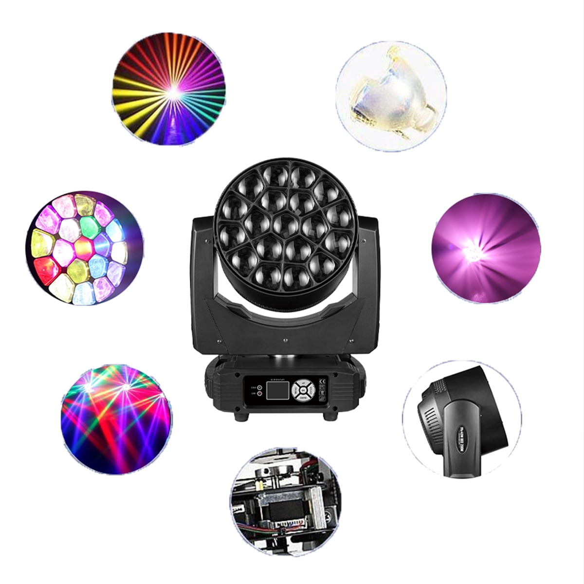 2Pcs 19X40W Zoom LED Big Bee Eye Moving Head Beam Light for DJ Disco Wedding Party Night Club Performance Stage