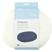 DMI Molded Foam Ring Donut Seat Cushions For Hemmoroids and Back Pain Relief - 14-Inch X 12.5-Inch X 3-Inch - White