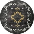 thumbnail image 1 of Ahgly Company Indoor Round Traditional Charcoal Black Persian Area Rugs, 4' Round, 1 of 6