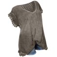 thumbnail image 5 of CEHVOM T-Shirt d'Été Décontracté à Manches Courtes pour Femme Col Rond Blouse Dos Creux, 5 of 5