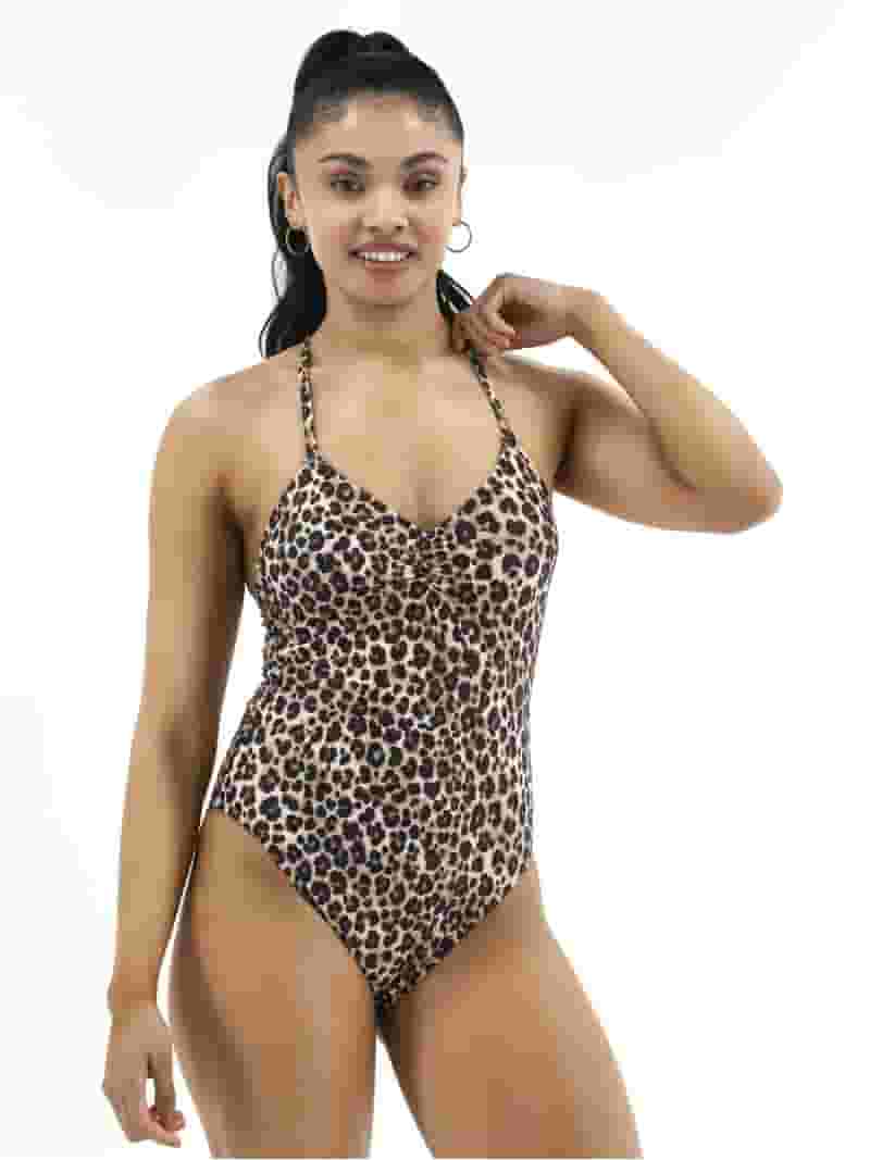 No Boundaries Cheetah Print One Piece Swimsuit, Sizes XXS No Boundaries Cheetah Print One Piece Swimsuit, Sizes XXS