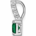 thumbnail image 2 of Sterling Silver Polished Rhodium-Plated Green & Clear Cz Square Pendant (13.99 X 5.02) Made In China -Jewelry By Sweet Pea, 2 of 7