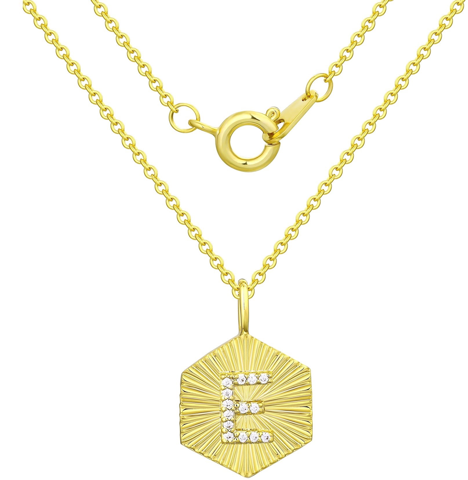 14KT Gold Flash Plated Double Necklace Set with Simulated Diamonds Adult